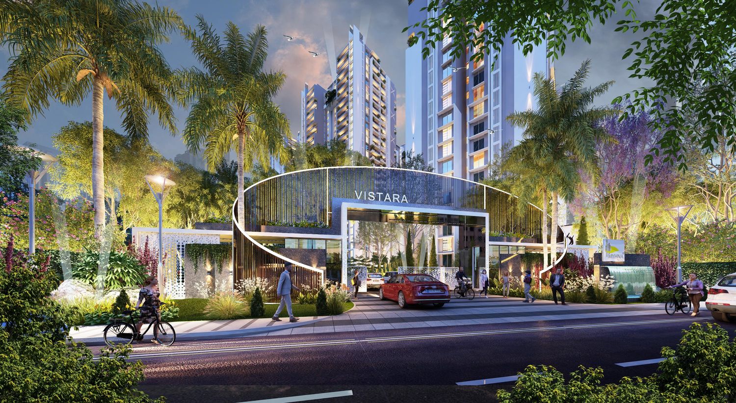 Grand arrival at night