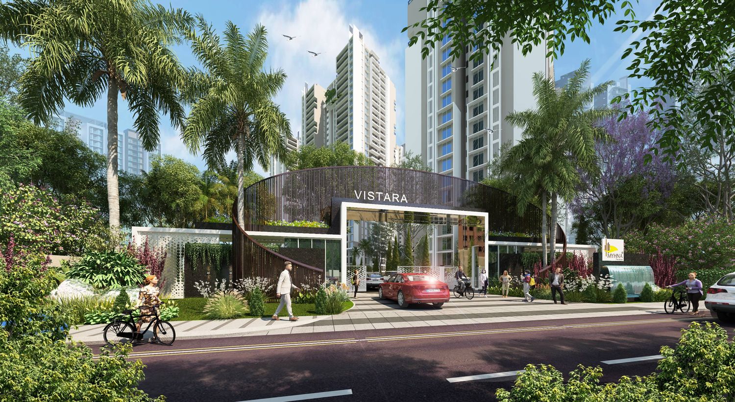 Arrival entrance with landscape